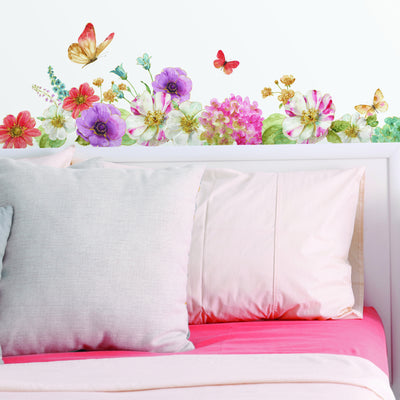 Lisa Audit Garden Bouquet Peel and Stick Wall Decals | 20 Decals | Removable Repositionable Stickers | Easy Damage-Free Wall Art for Kids Bedroom Nursery Playroom
