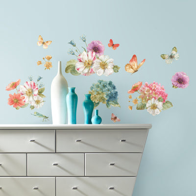 Lisa Audit Garden Bouquet Peel and Stick Wall Decals | 20 Decals | Removable Repositionable Stickers | Easy Damage-Free Wall Art for Kids Bedroom Nursery Playroom