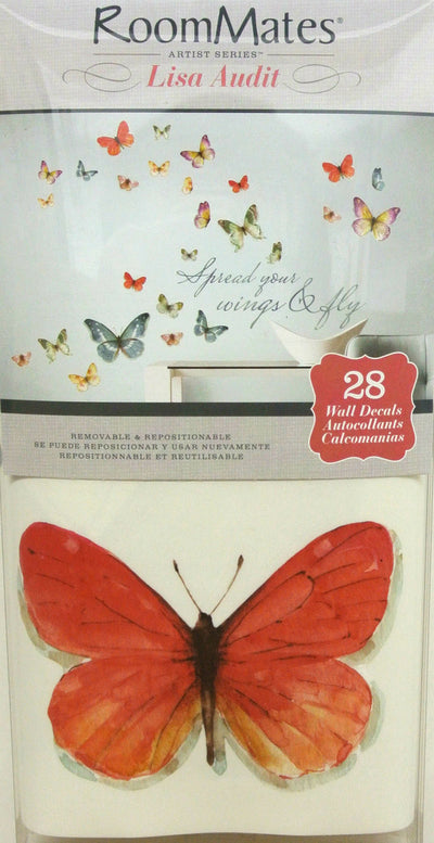 Lisa Audit Butterfly Quote Peel and Stick Wall Decals | Removable Repositionable Stickers | Easy Damage-Free Wall Art for Kids Bedroom Nursery Playroom