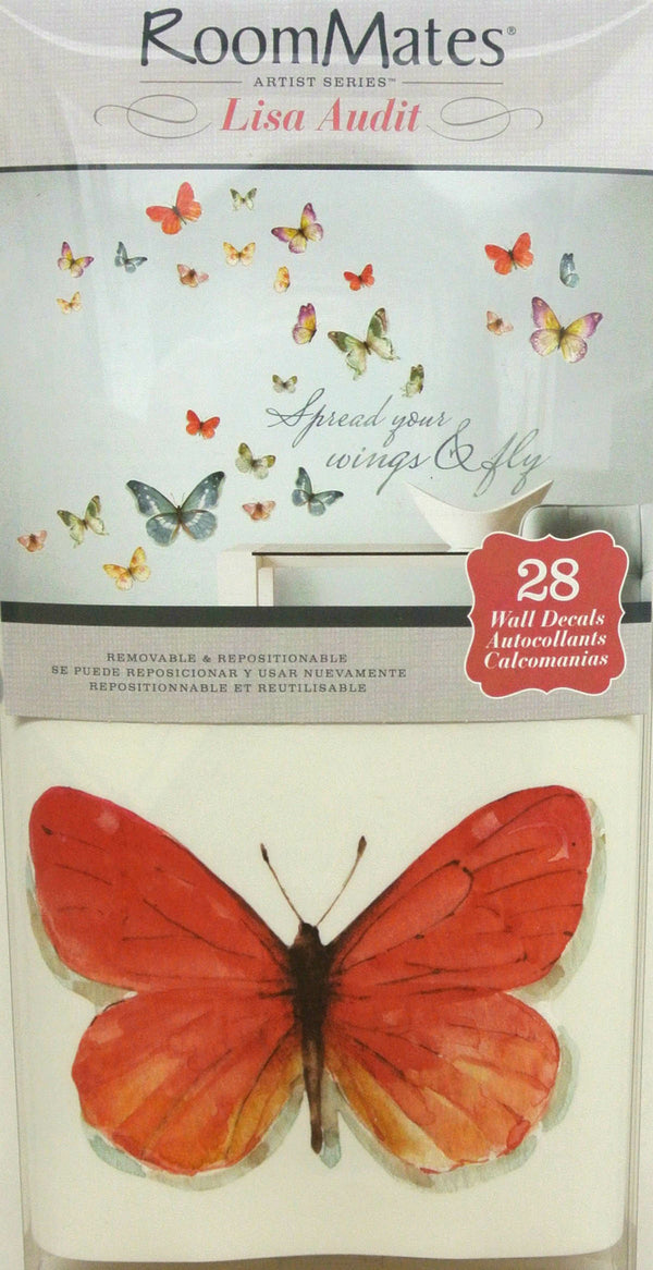 Lisa Audit Butterfly Quote Peel and Stick Wall Decals | Removable Repositionable Stickers | Easy Damage-Free Wall Art for Kids Bedroom Nursery Playroom
