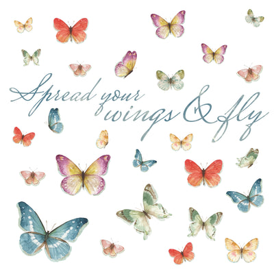Lisa Audit Butterfly Quote Peel and Stick Wall Decals | Removable Repositionable Stickers | Easy Damage-Free Wall Art for Kids Bedroom Nursery Playroom