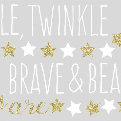 Twinkle Twinkle Little Star Quote Peel and Stick Wall Decals | Removable Repositionable Stickers | Easy Damage-Free Wall Art for Kids Bedroom Nursery Playroom