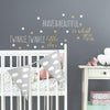 Twinkle Twinkle Little Star Quote Peel and Stick Wall Decals | Removable Repositionable Stickers | Easy Damage-Free Wall Art for Kids Bedroom Nursery Playroom