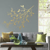 Gold Branch Peel and Stick Wall Decals | Removable Repositionable Stickers | Easy Damage-Free Wall Art for Kids Bedroom Nursery Playroom