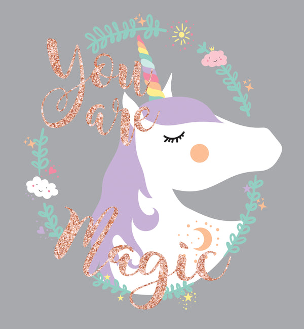 Unicorn Magic Peel and Stick Wall Decals | Removable Repositionable Stickers | Easy Damage-Free Wall Art for Kids Bedroom Nursery Playroom