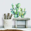 Watercolor Cactus Peel and Stick Wall Decals | Removable Repositionable Stickers | Easy Damage-Free Wall Art for Kids Bedroom Nursery Playroom