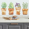 Watercolor Potted Herbs Peel and Stick Wall Decals | Removable Repositionable Stickers | Easy Damage-Free Wall Art for Kids Bedroom Nursery Playroom
