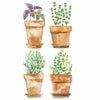 Watercolor Potted Herbs Peel and Stick Wall Decals | Removable Repositionable Stickers | Easy Damage-Free Wall Art for Kids Bedroom Nursery Playroom