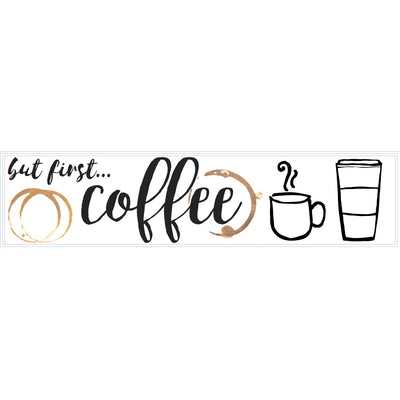 But First Coffee Quote Peel and Stick Wall Decals | Removable Repositionable Stickers | Easy Damage-Free Wall Art for Kids Bedroom Nursery Playroom