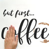 But First Coffee Quote Peel and Stick Wall Decals | Removable Repositionable Stickers | Easy Damage-Free Wall Art for Kids Bedroom Nursery Playroom