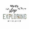 Never Stop Exploring Quote Peel and Stick Wall Decals | Removable Repositionable Stickers | Easy Damage-Free Wall Art for Kids Bedroom Nursery Playroom