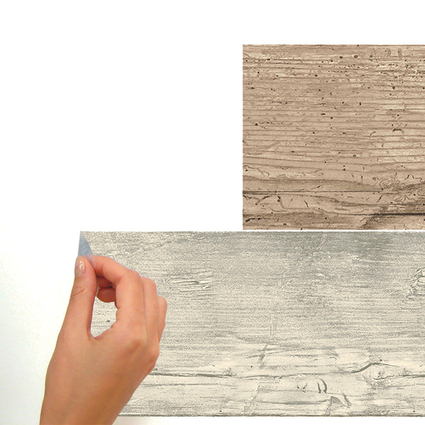 Distressed Barn Wood Planks Peel and Stick Wall Decals | Removable Repositionable Stickers | Easy Damage-Free Wall Art for Kids Bedroom Nursery Playroom