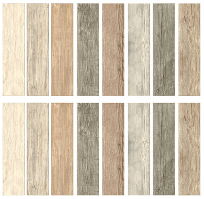 Distressed Barn Wood Planks Peel and Stick Wall Decals | Removable Repositionable Stickers | Easy Damage-Free Wall Art for Kids Bedroom Nursery Playroom