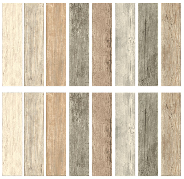 Distressed Barn Wood Planks Peel and Stick Wall Decals | Removable Repositionable Stickers | Easy Damage-Free Wall Art for Kids Bedroom Nursery Playroom