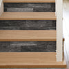 Distressed Barn Wood Plank Black Peel and Stick Wall Decals | Removable Repositionable Stickers | Easy Damage-Free Wall Art for Kids Bedroom Nursery Playroom