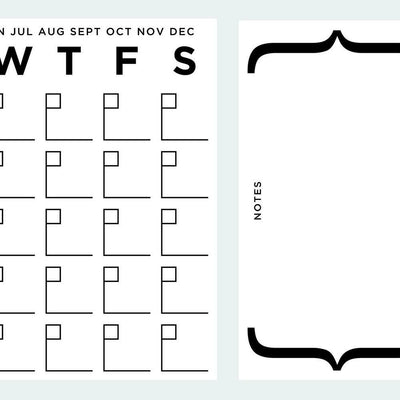 Calendar Peel and Stick Dry Erase Wall Decals | Removable Writable Reusable Surface | Easy Apply Damage-Free Decor for Home Office Kids Room