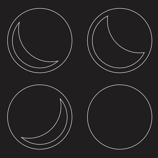 Phases Of The Moon Chalk Peel and Stick Wall Decals | 15 Decals | Removable Repositionable Stickers | Easy Damage-Free Wall Art for Kids Bedroom Nursery Playroom