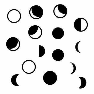 Phases Of The Moon Chalk Peel and Stick Wall Decals | 15 Decals | Removable Repositionable Stickers | Easy Damage-Free Wall Art for Kids Bedroom Nursery Playroom