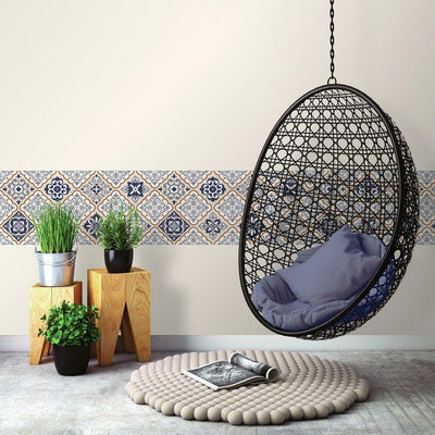 Mexican Tiles Peel and Stick Wall Decals | 16 Decals | Removable Repositionable Stickers | Easy Damage-Free Wall Art for Kids Bedroom Nursery Playroom