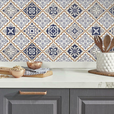 Mexican Tiles Peel and Stick Wall Decals | 16 Decals | Removable Repositionable Stickers | Easy Damage-Free Wall Art for Kids Bedroom Nursery Playroom