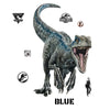 Jurassic World 2 Blue Velociraptor Peel and Stick Wall Decals | Removable Repositionable Stickers | Easy Damage-Free Wall Art for Kids Bedroom Nursery Playroom