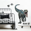 Jurassic World 2 Blue Velociraptor Peel and Stick Wall Decals | Removable Repositionable Stickers | Easy Damage-Free Wall Art for Kids Bedroom Nursery Playroom