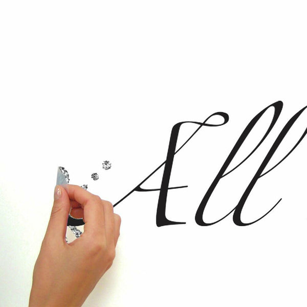 All Is Calm, All Is Bright Quote Peel and Stick Wall Decals | Removable Repositionable Stickers | Easy Damage-Free Wall Art for Kids Bedroom Nursery Playroom