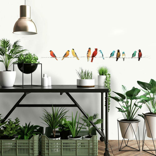 Song Birds Peel and Stick Wall Decals | Removable Repositionable Stickers | Easy Damage-Free Wall Art for Kids Bedroom Nursery Playroom