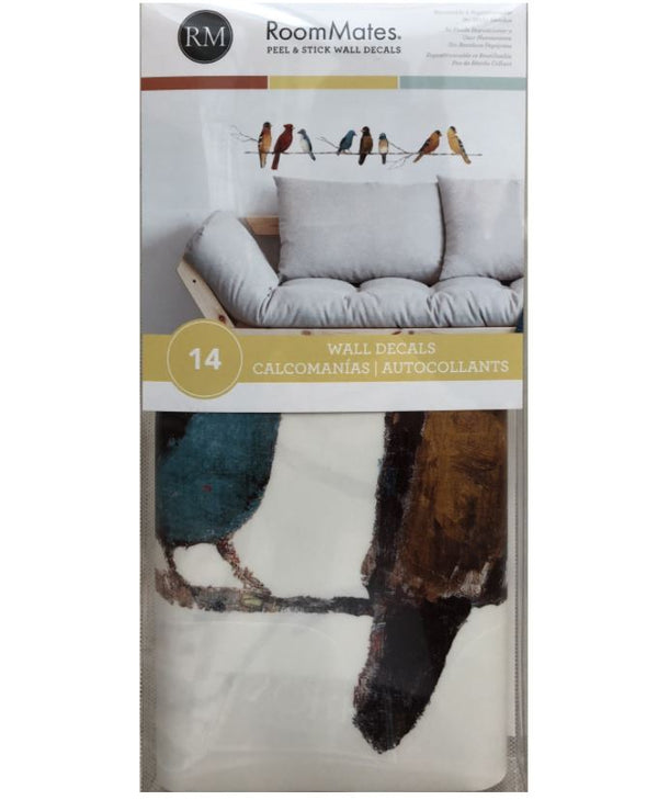 Song Birds Peel and Stick Wall Decals | Removable Repositionable Stickers | Easy Damage-Free Wall Art for Kids Bedroom Nursery Playroom