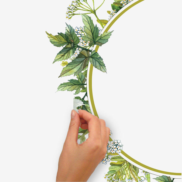 Fern Peel and Stick Wall Mirror Decals | Removable Shatter-Resistant Mirror Stickers | Easy Apply Damage-Free Decor for Bedroom Living Room