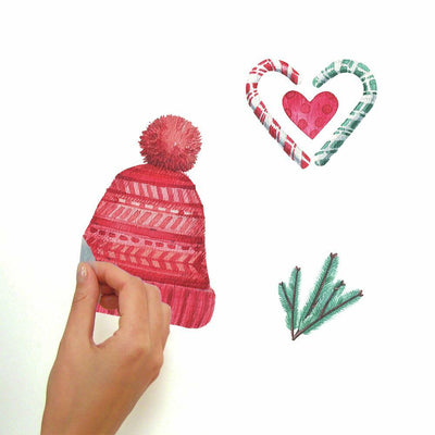 Christmas Peel and Stick Wall Decals | Removable Repositionable Stickers | Easy Damage-Free Wall Art for Kids Bedroom Nursery Playroom