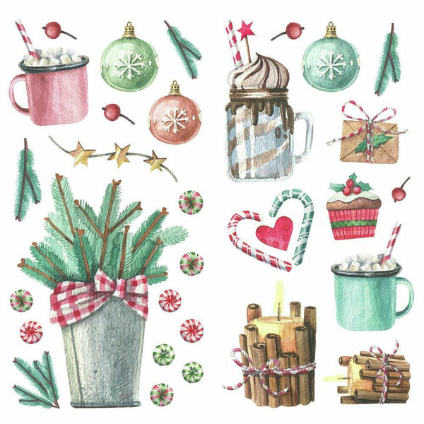 Christmas Peel and Stick Wall Decals | Removable Repositionable Stickers | Easy Damage-Free Wall Art for Kids Bedroom Nursery Playroom