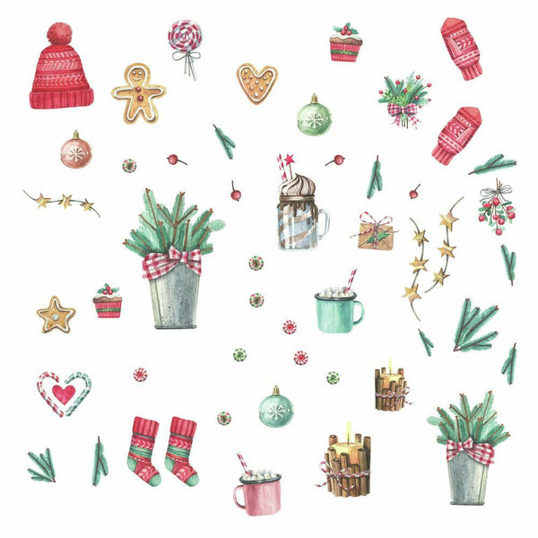 Christmas Peel and Stick Wall Decals | Removable Repositionable Stickers | Easy Damage-Free Wall Art for Kids Bedroom Nursery Playroom