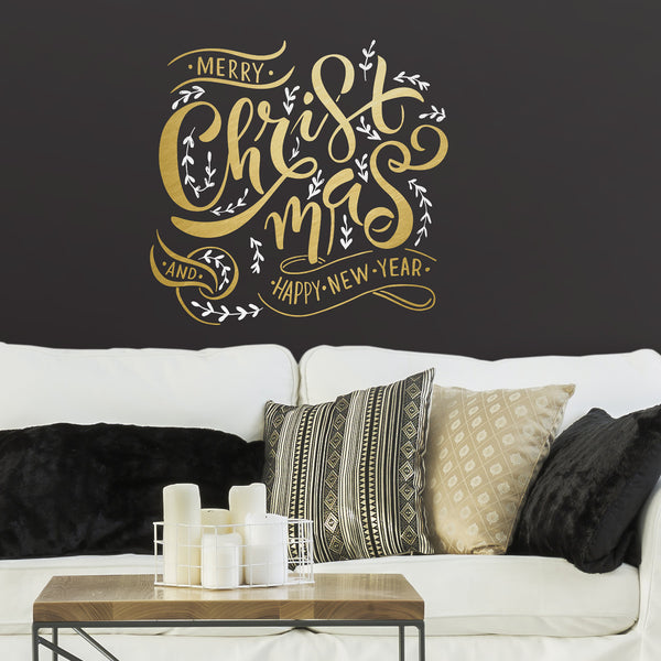 Merry Christmas Quote Peel and Stick Wall Decals | 20 Decals | Removable Repositionable Stickers | Easy Damage-Free Wall Art for Kids Bedroom Nursery Playroom
