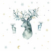 Watercolor Winter Deer Peel and Stick Wall Decals | Removable Repositionable Stickers | Easy Damage-Free Wall Art for Kids Bedroom Nursery Playroom
