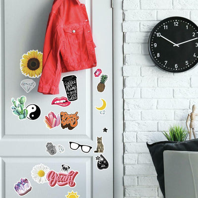 Good Vibes Crystal Peel and Stick Wall Decals | Removable Repositionable Stickers | Easy Damage-Free Wall Art for Kids Bedroom Nursery Playroom