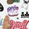 Good Vibes Crystal Peel and Stick Wall Decals | Removable Repositionable Stickers | Easy Damage-Free Wall Art for Kids Bedroom Nursery Playroom