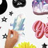 Good Vibes Crystal Peel and Stick Wall Decals | Removable Repositionable Stickers | Easy Damage-Free Wall Art for Kids Bedroom Nursery Playroom