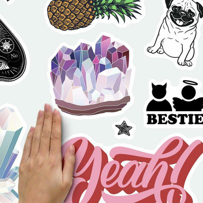 Good Vibes Crystal Peel and Stick Wall Decals | Removable Repositionable Stickers | Easy Damage-Free Wall Art for Kids Bedroom Nursery Playroom