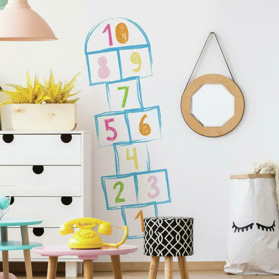 Hopscotch Peel and Stick Wall Decals | Removable Repositionable Stickers | Easy Damage-Free Wall Art for Kids Bedroom Nursery Playroom