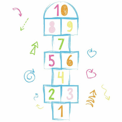 Hopscotch Peel and Stick Wall Decals | Removable Repositionable Stickers | Easy Damage-Free Wall Art for Kids Bedroom Nursery Playroom