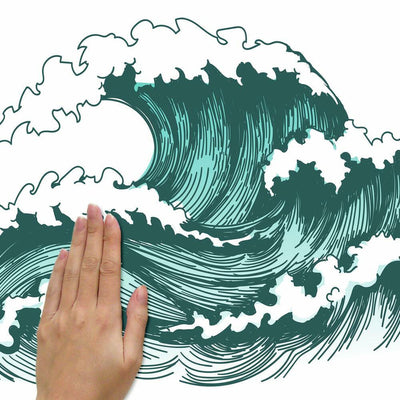 Great Wave Peel and Stick Wall Decals | 5 Decals | Removable Repositionable Stickers | Easy Damage-Free Wall Art for Kids Bedroom Nursery Playroom