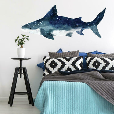 Shark Peel and Stick Wall Decals | Removable Repositionable Stickers | Easy Damage-Free Wall Art for Kids Bedroom Nursery Playroom