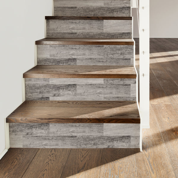 Gray Barn Wood Plank Peel and Stick Wall Decals | Removable Repositionable Stickers | Easy Damage-Free Wall Art for Kids Bedroom Nursery Playroom