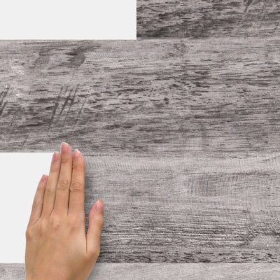 Gray Barn Wood Plank Peel and Stick Wall Decals | Removable Repositionable Stickers | Easy Damage-Free Wall Art for Kids Bedroom Nursery Playroom