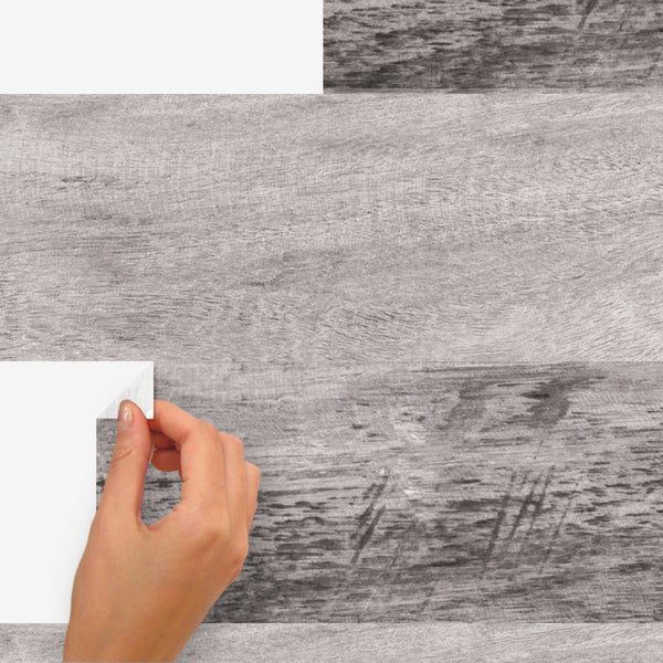 Gray Barn Wood Plank Peel and Stick Wall Decals | Removable Repositionable Stickers | Easy Damage-Free Wall Art for Kids Bedroom Nursery Playroom