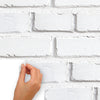 White Brick Peel and Stick Wall Decals | Removable Repositionable Stickers | Easy Damage-Free Wall Art for Kids Bedroom Nursery Playroom