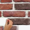 Red Brick Peel and Stick Wall Decals | Removable Repositionable Stickers | Easy Damage-Free Wall Art for Kids Bedroom Nursery Playroom