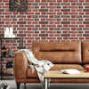 Red Brick Peel and Stick Wall Decals | Removable Repositionable Stickers | Easy Damage-Free Wall Art for Kids Bedroom Nursery Playroom