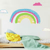 Pattern Rainbow Peel and Stick Wall Decals | Removable Repositionable Stickers | Easy Damage-Free Wall Art for Kids Bedroom Nursery Playroom